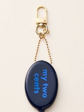 🆕️Kate Spade x Target Collab Piece Oval Keychain/ Bag Charm with Gold Hardware